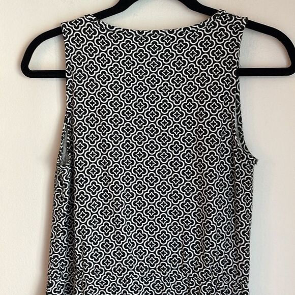 Talbots Avalon Tiles Jersey Maxi Dress Black White Geometric Maxi SM women’s EUC - Picture 13 of 14